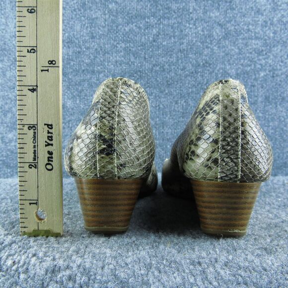 Cole Haan Snakeskin Women Peep Toe Heel Shoes Size 8.5 Medium Gray Leather - Picture 5 of 9